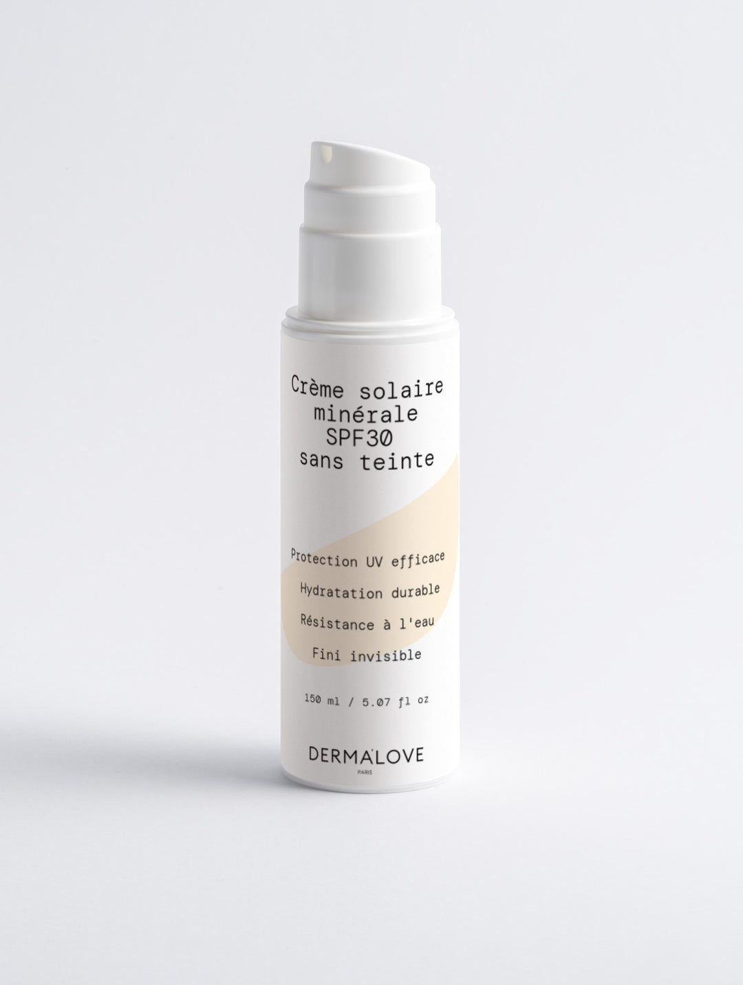 Crème solaire minérale SPF30 pour le visage et le corps, sans teinte